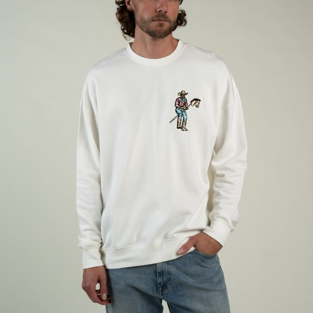 Stick Horse Sweatshirt - Vintage White
