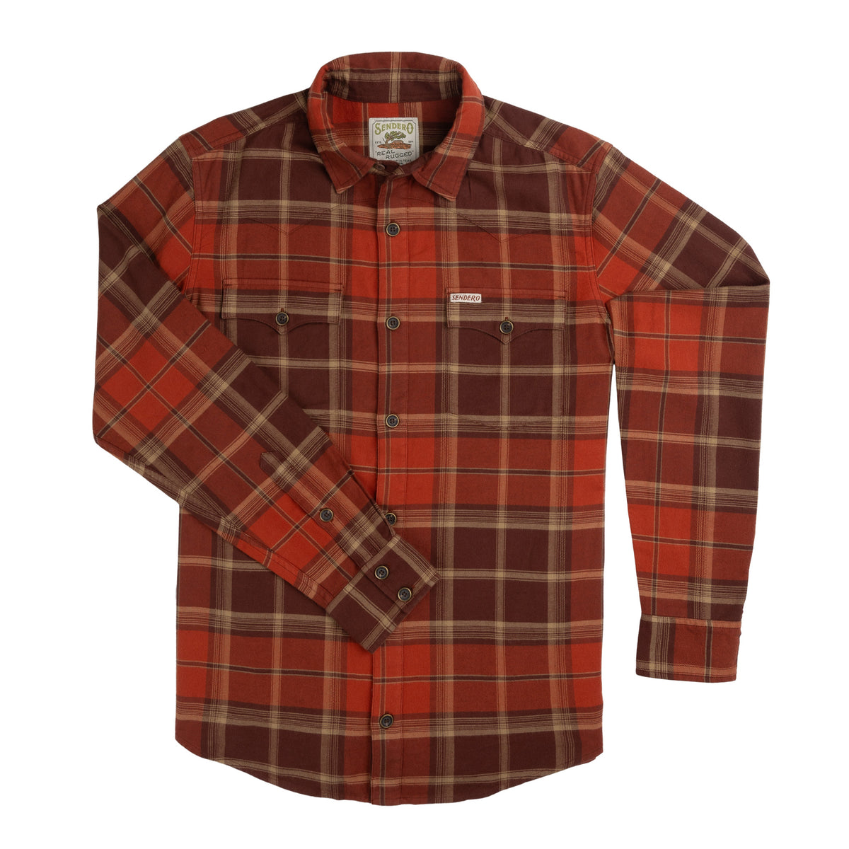 Durango Flannel - Lightweight Stretch - Moab Plaid - Redrock