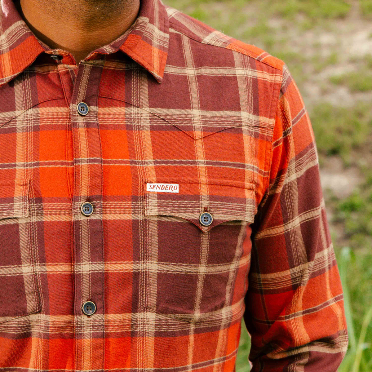 Durango Flannel - Lightweight Stretch - Moab Plaid - Redrock