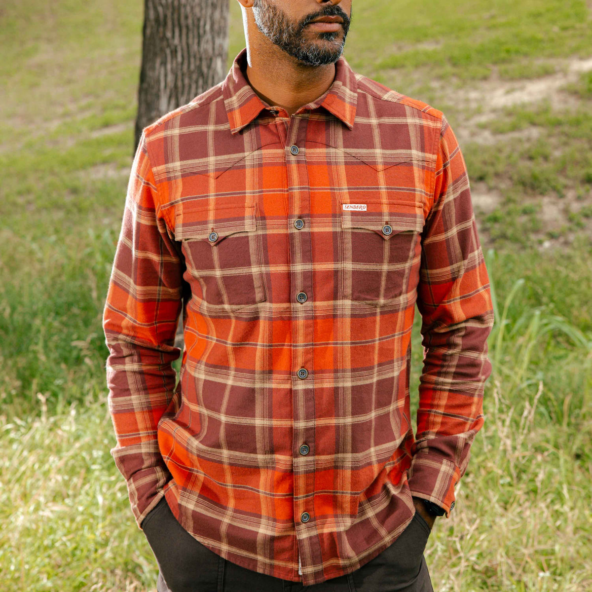 Durango Flannel - Lightweight Stretch - Moab Plaid - Redrock