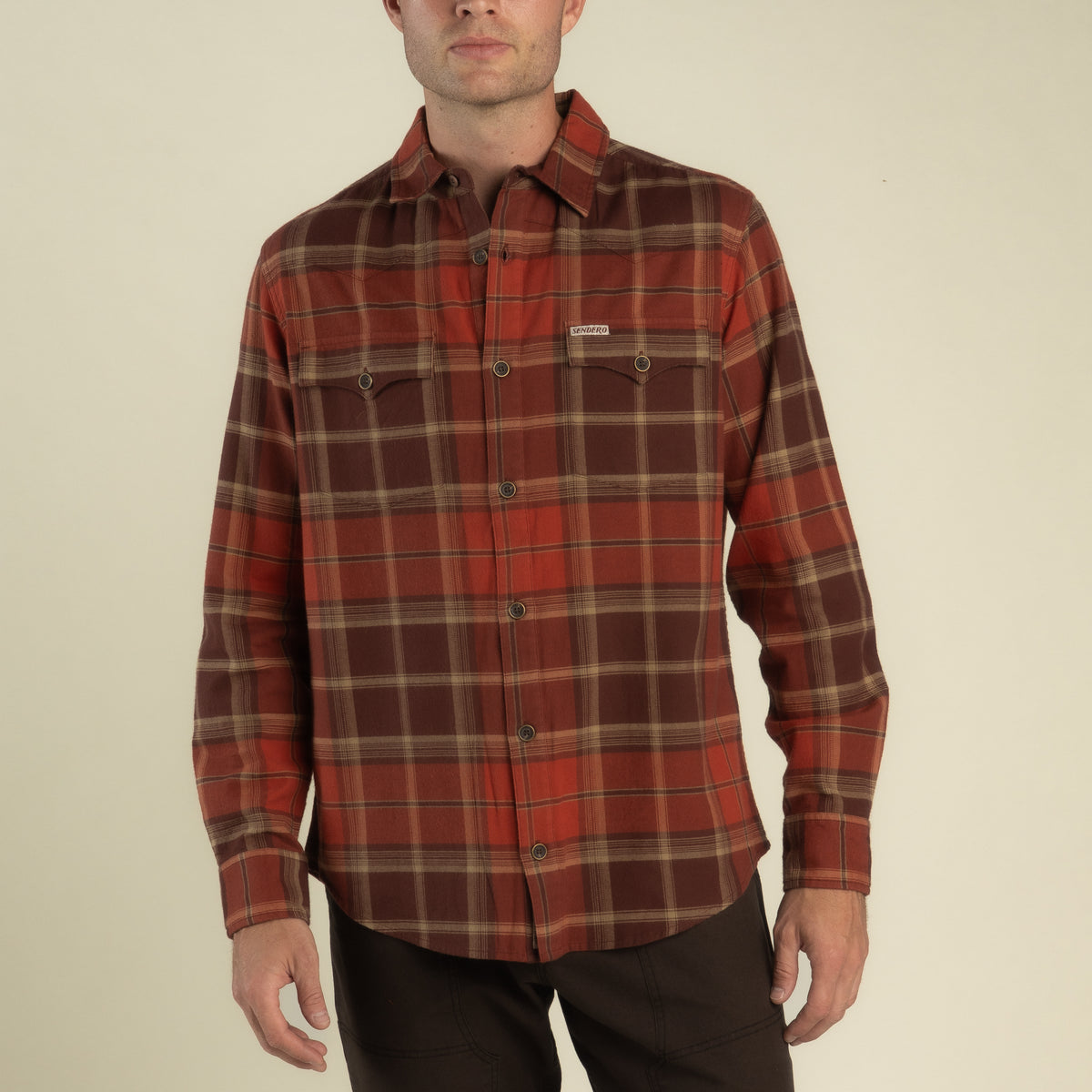 Durango Flannel - Lightweight Stretch - Moab Plaid - Redrock