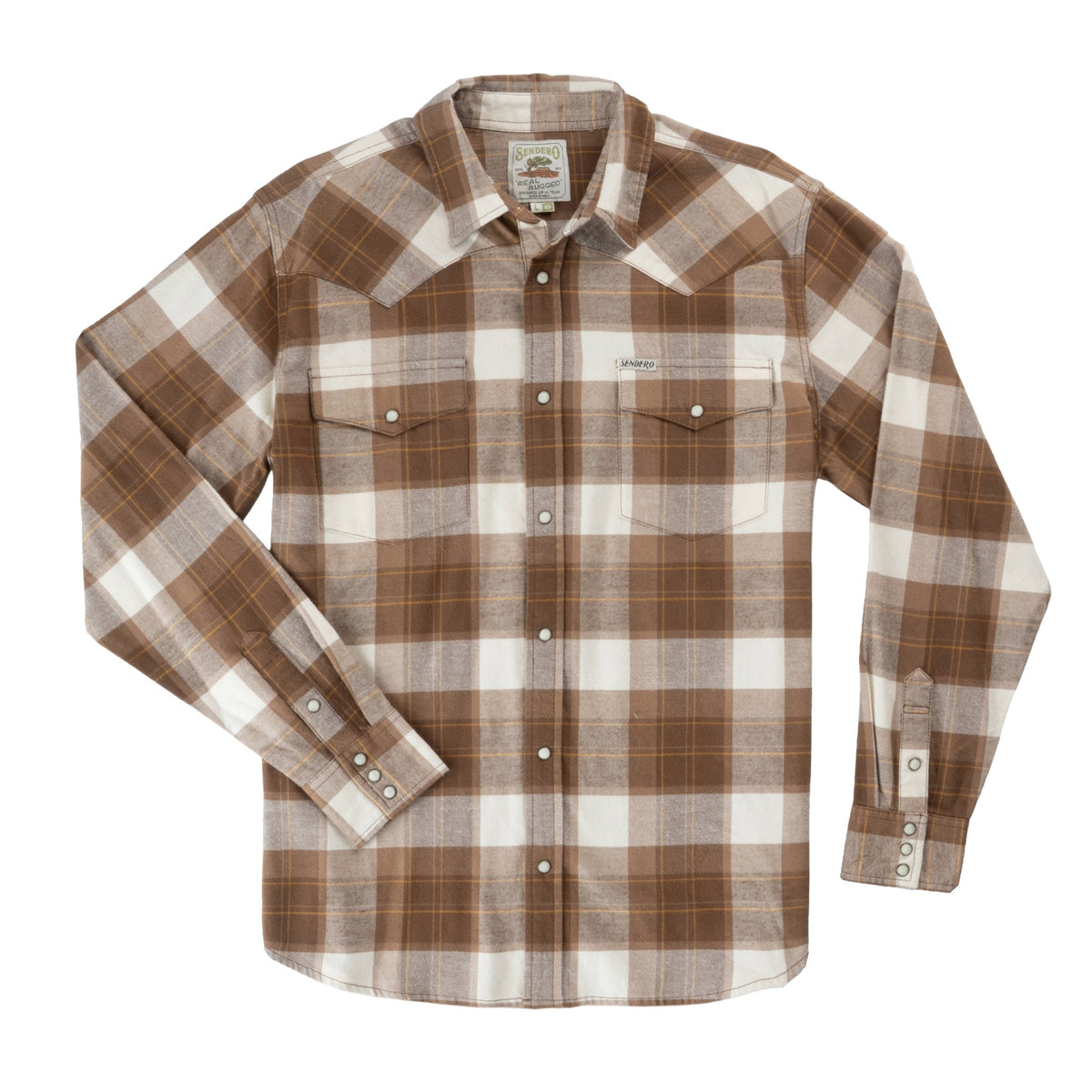Durango Flannel - Pearlsnap - Woodrow Plaid - Saddle