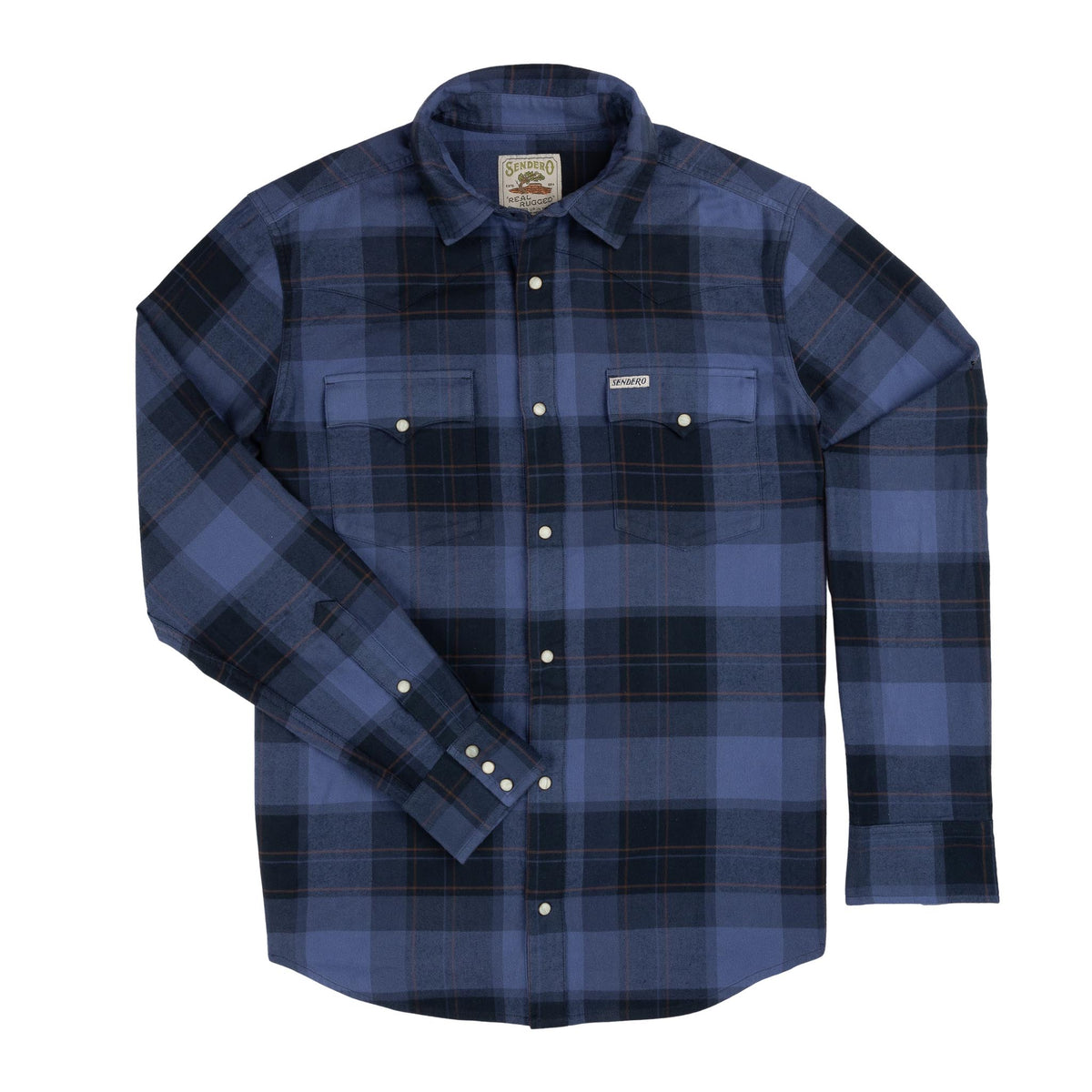 Durango Flannel - Pearlsnap - Woodrow Plaid - Midnight