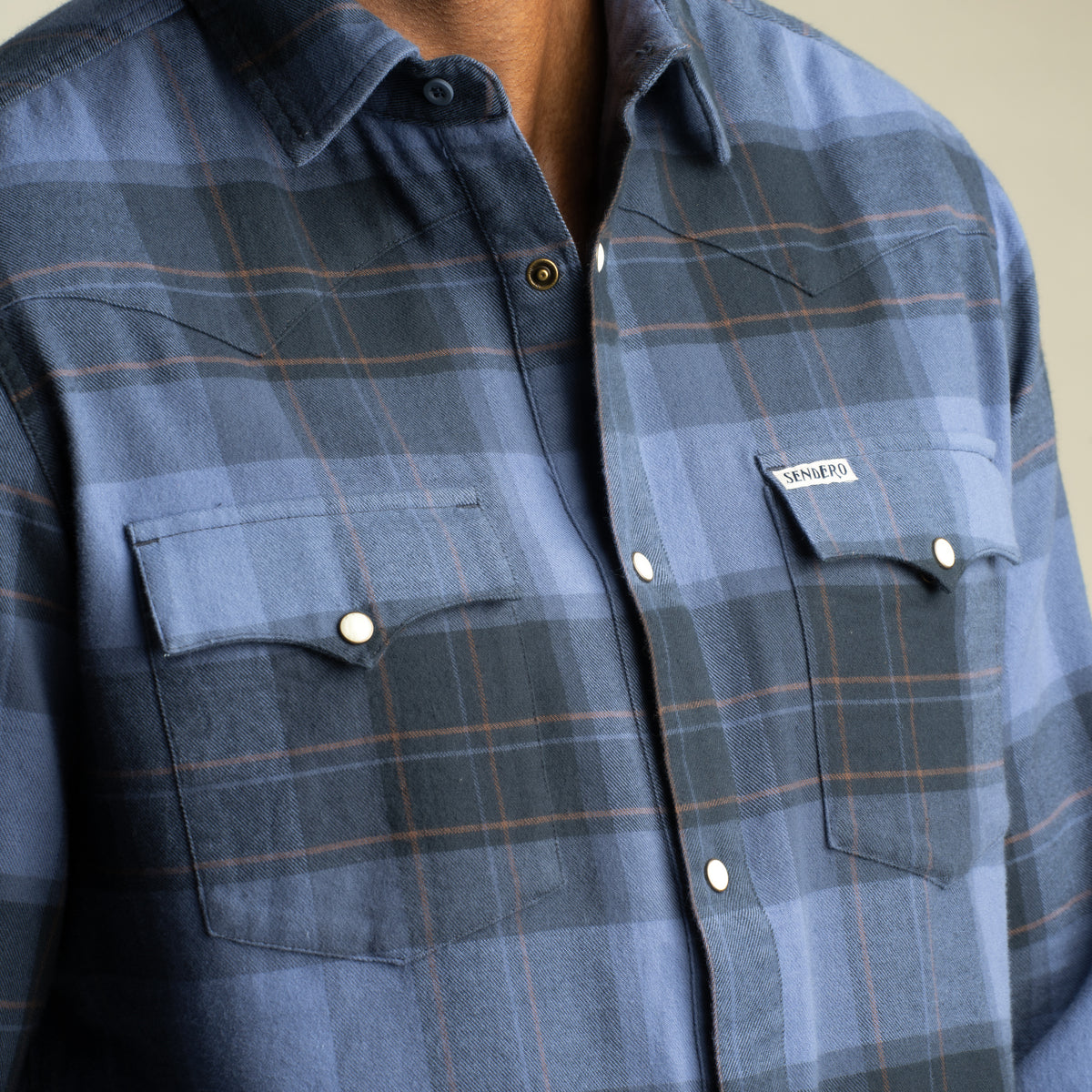 Durango Flannel - Pearlsnap - Woodrow Plaid - Midnight