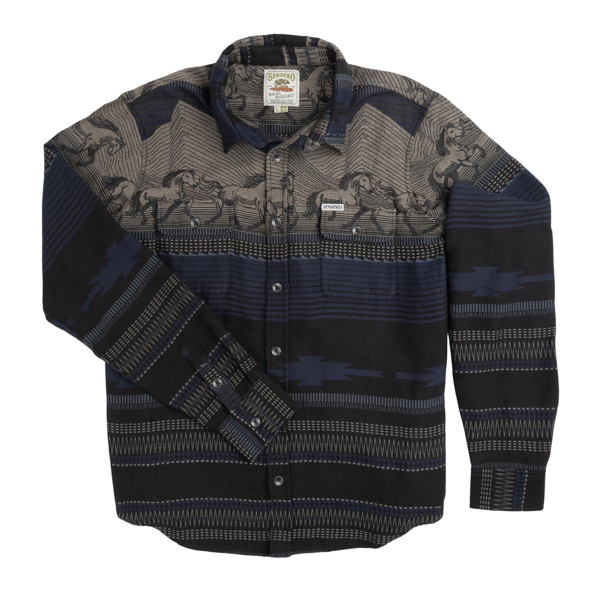 Boquillas Long Sleeve Shirt - Teton Stripe - Charcoal