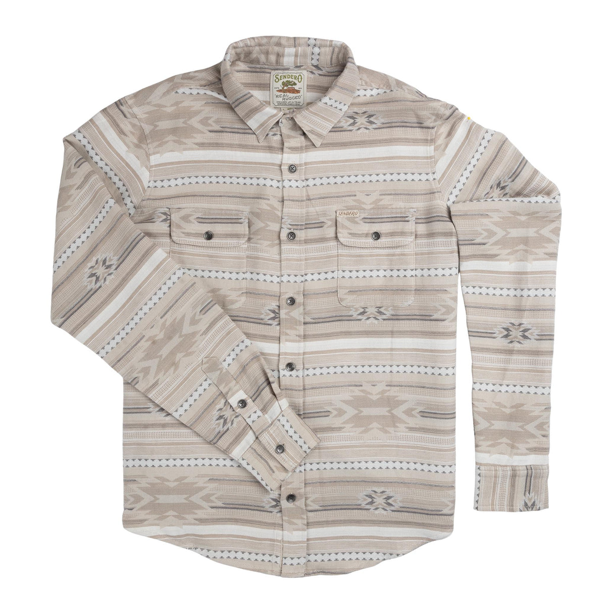 Boquillas Long Sleeve Shirt - Mesilla Chevron - Limestone