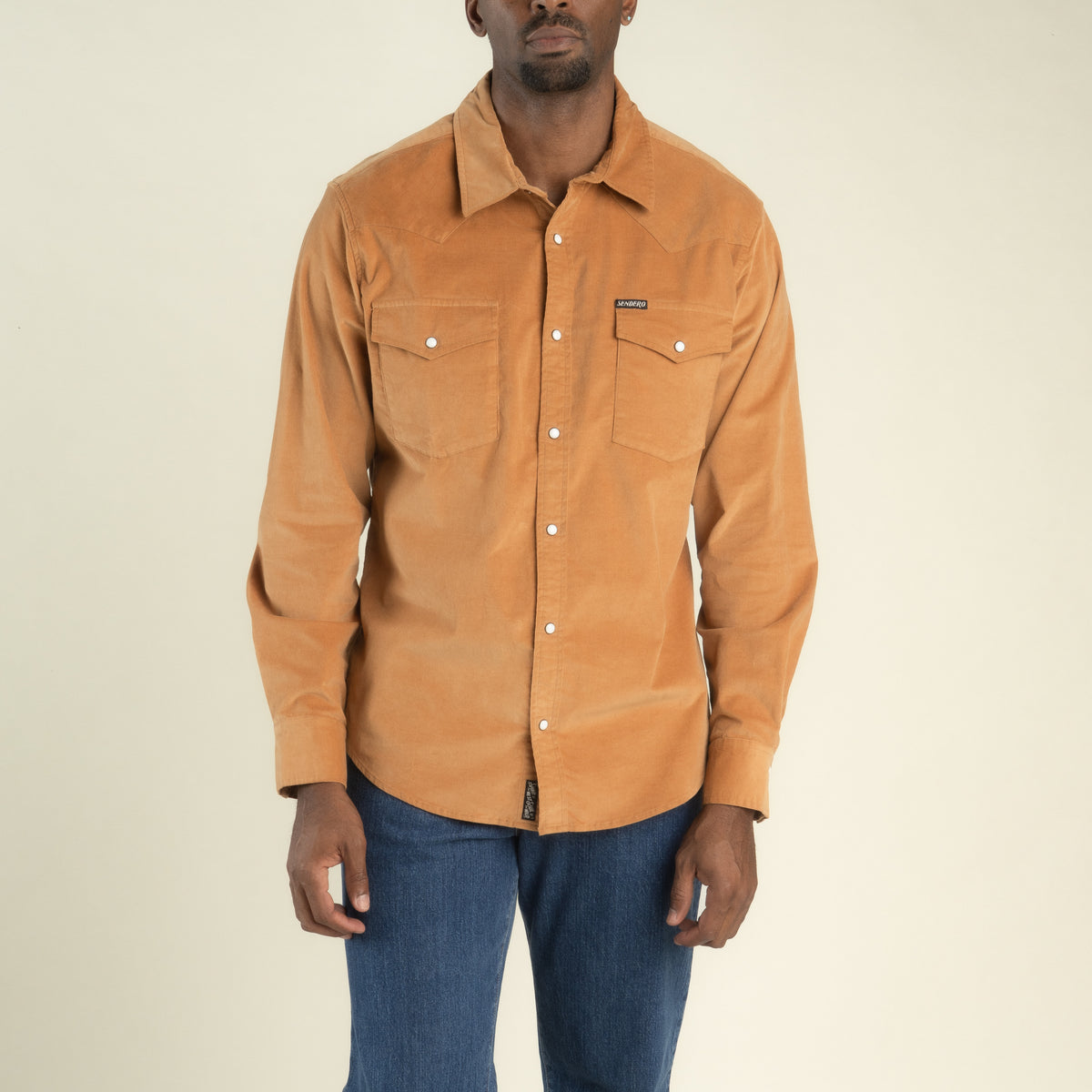 The Wyatt Pearl Snap Long Sleeve Corduroy Shirt - Sandstone