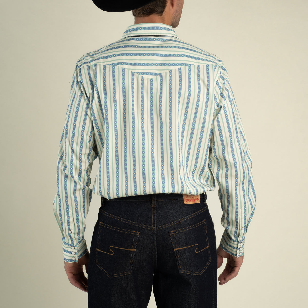 The Wyatt Pearl Snap Long Sleeve Print Shirt - Southwest Stripe - Teal