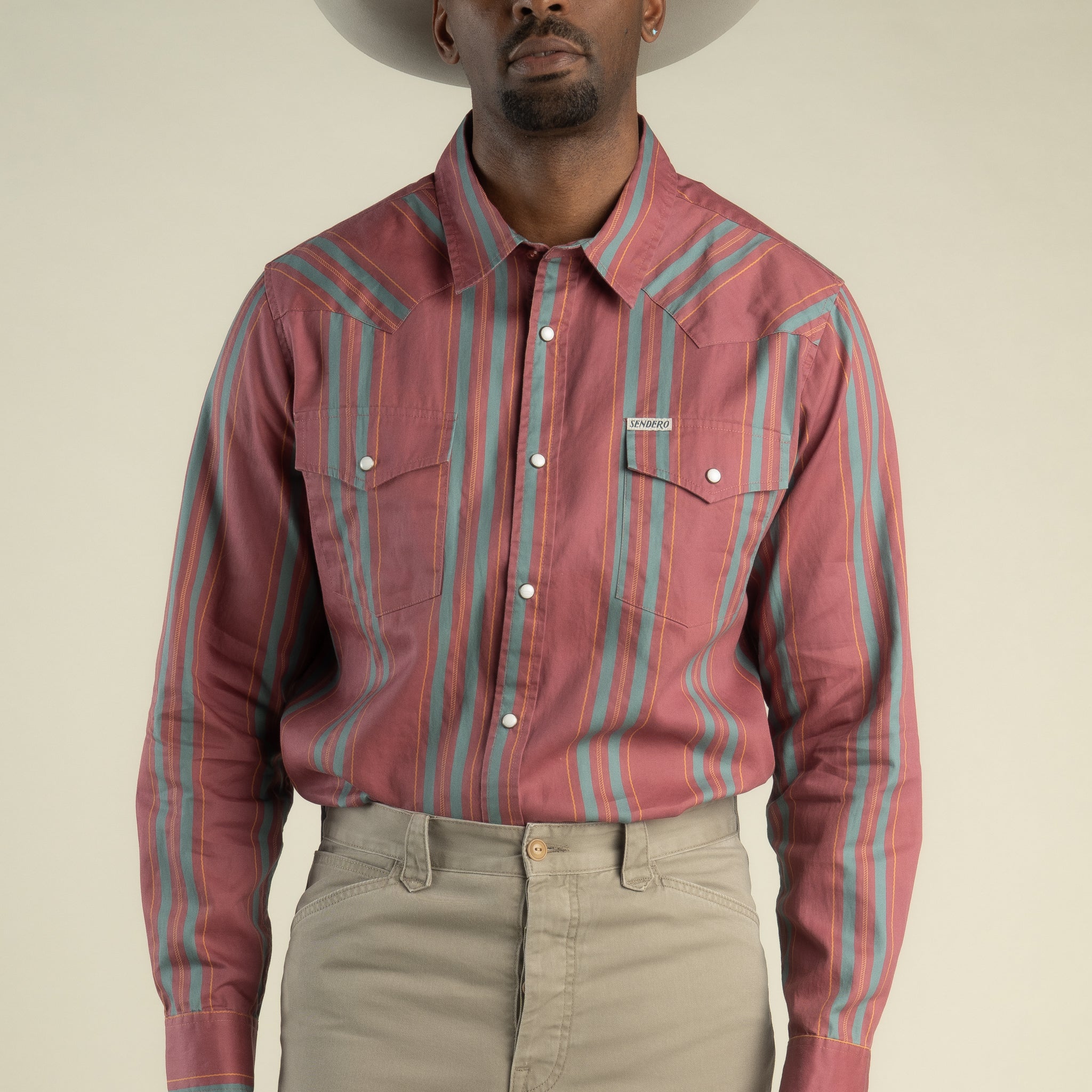 The Wyatt Pearl Snap Long Sleeve Print Shirt - Miles City Stripe