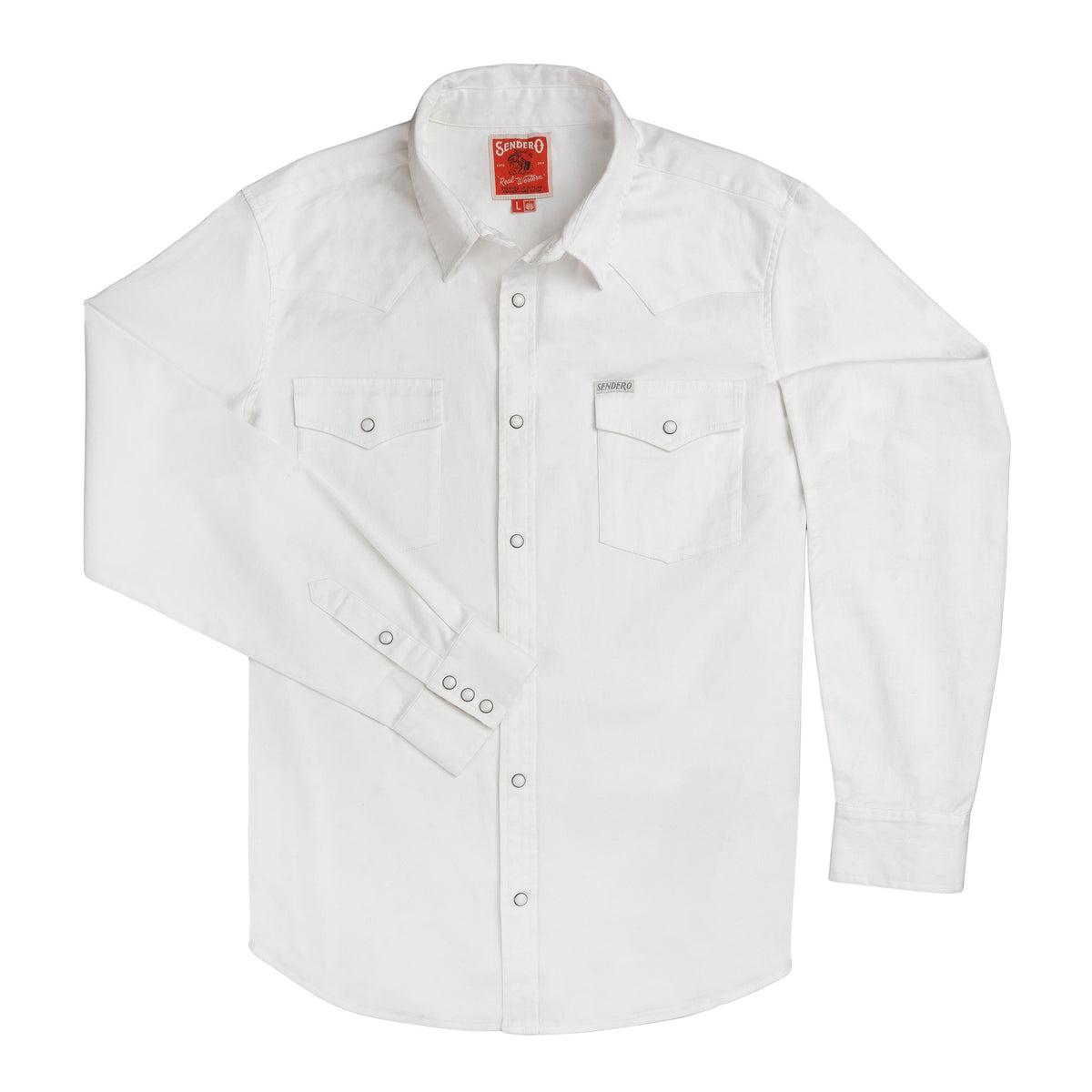 The Wyatt Pearl Snap Long Sleeve Solid Shirt - White