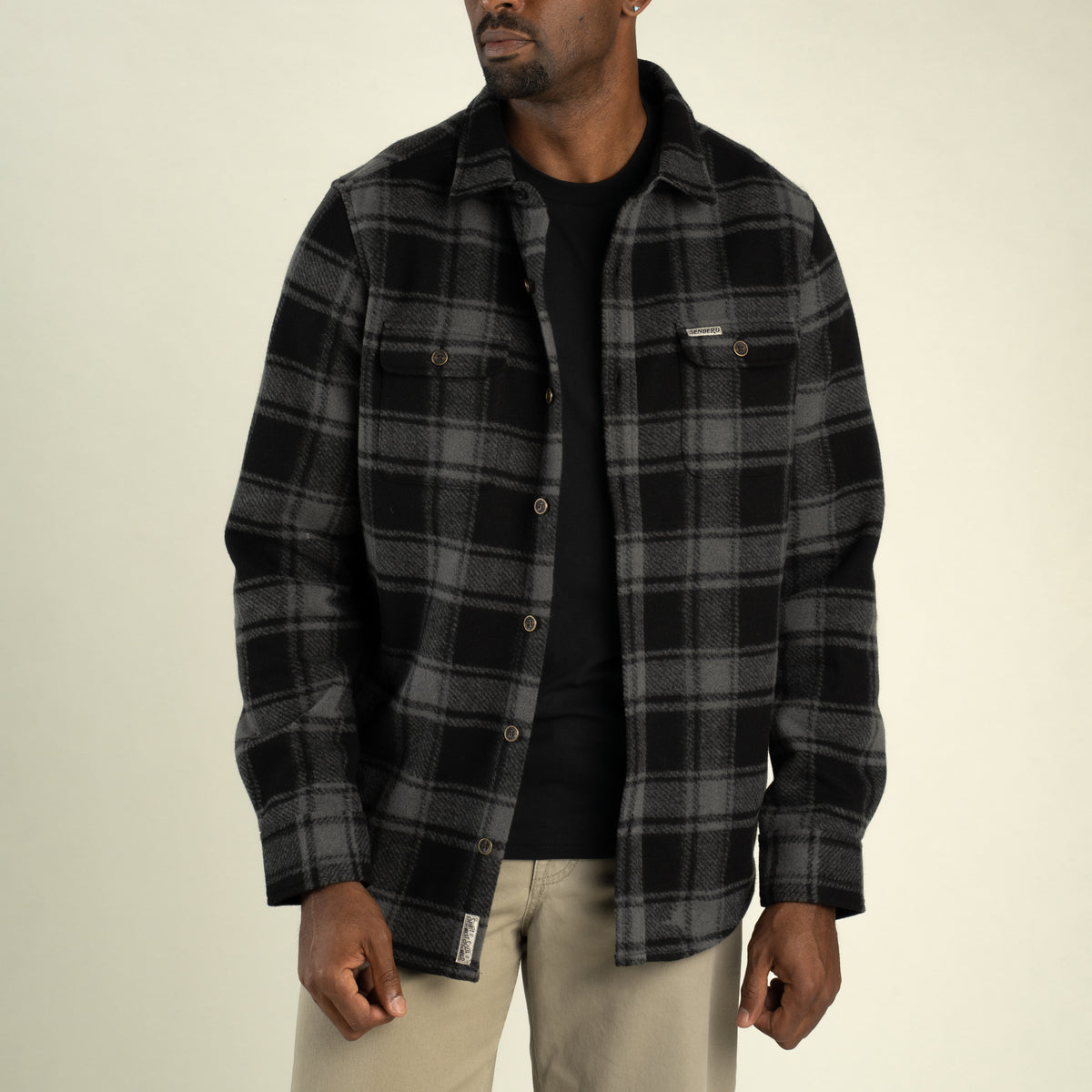 Pinedale Shacket - Emmett Plaid - Black