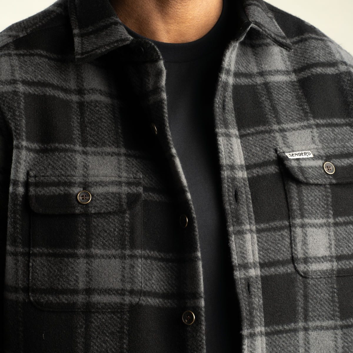 Pinedale Shacket - Emmett Plaid - Black