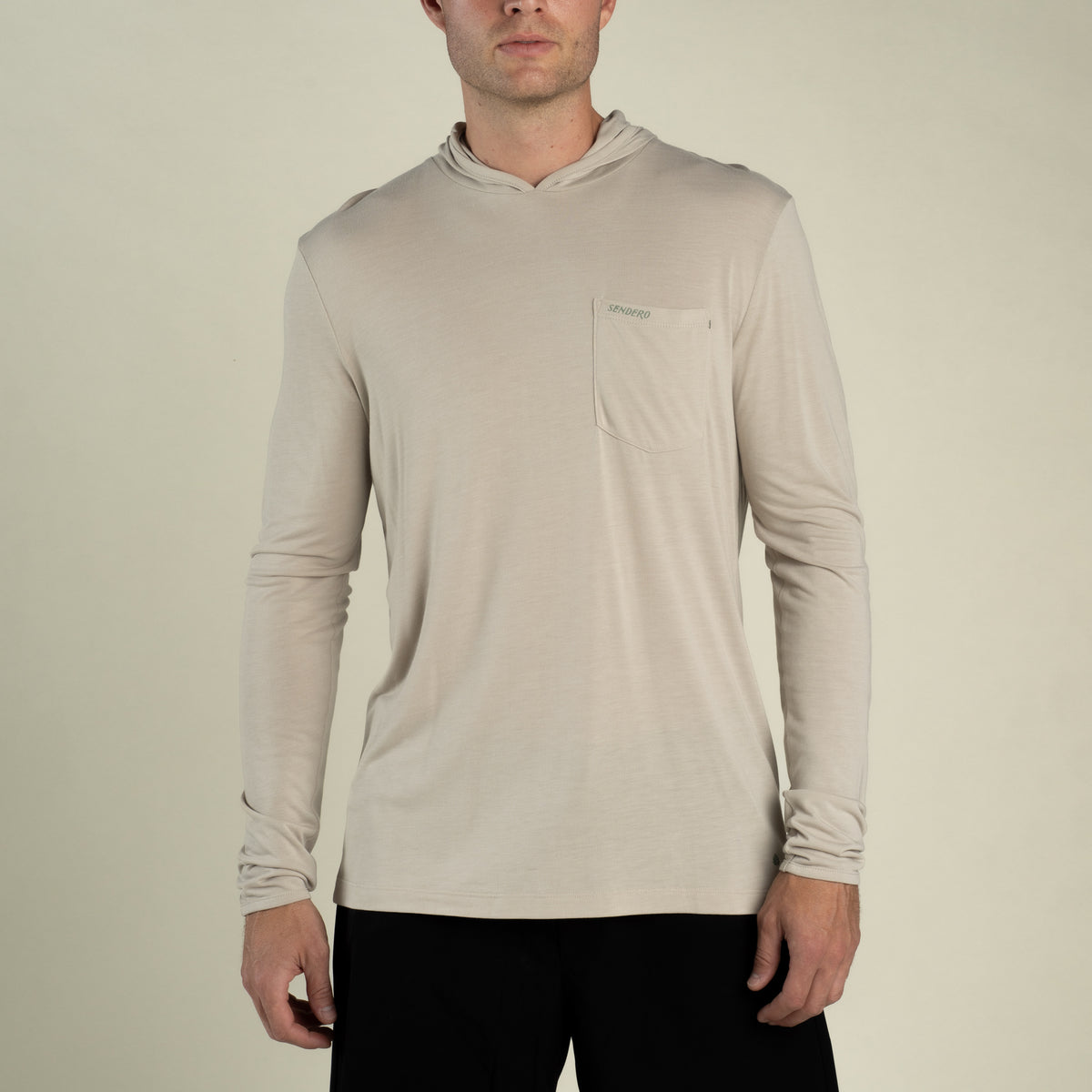 Yucatan Bamboo Hoodie Tech Long Sleeve Shirt - Saddle to Surf - Silver Lining