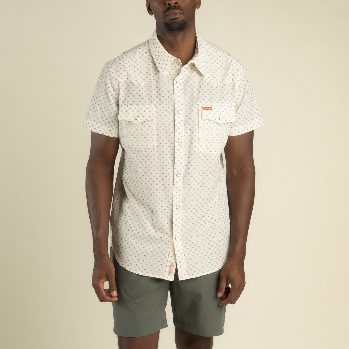 Confluence Tech Short Sleeve Shirt - Tejas Amigos - Cream