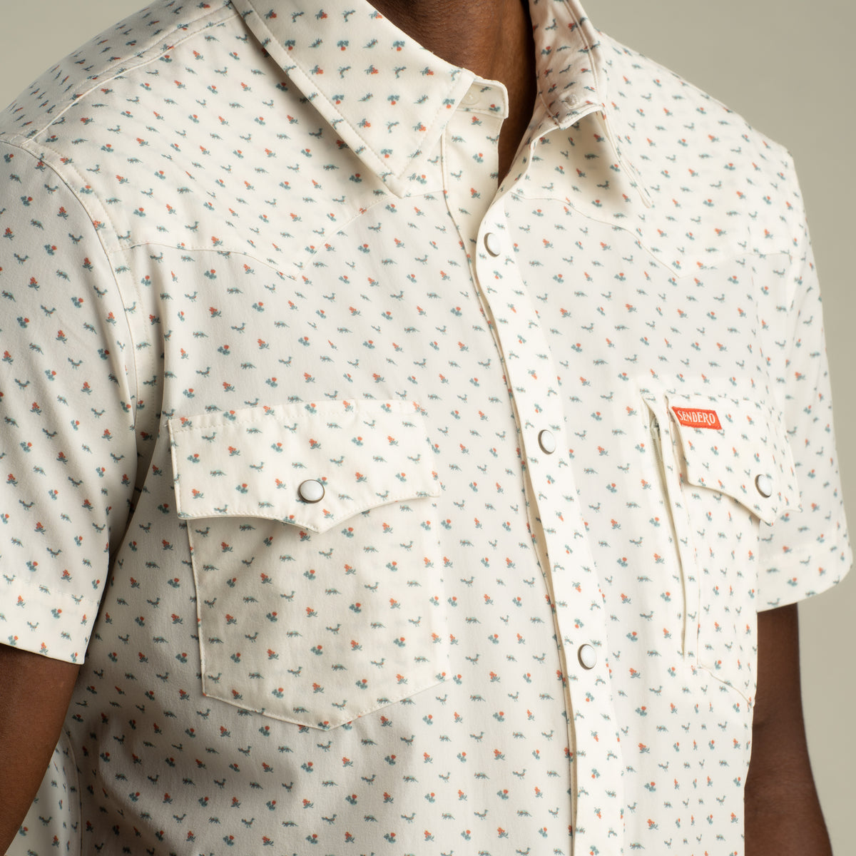 Confluence Tech Short Sleeve Shirt - Tejas Amigos - Cream