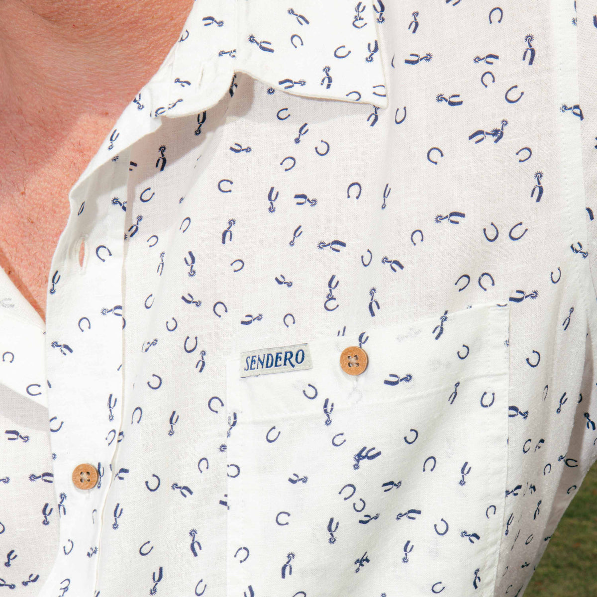 City Slicker Button Up Short Sleeve - Best of Luck - White