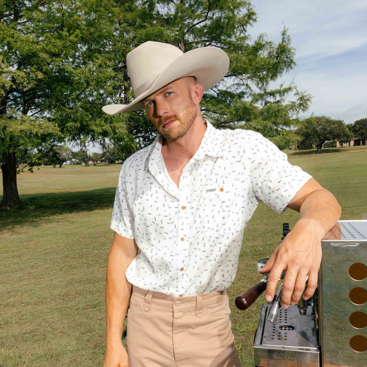 City Slicker Button Up Short Sleeve - Best of Luck - White