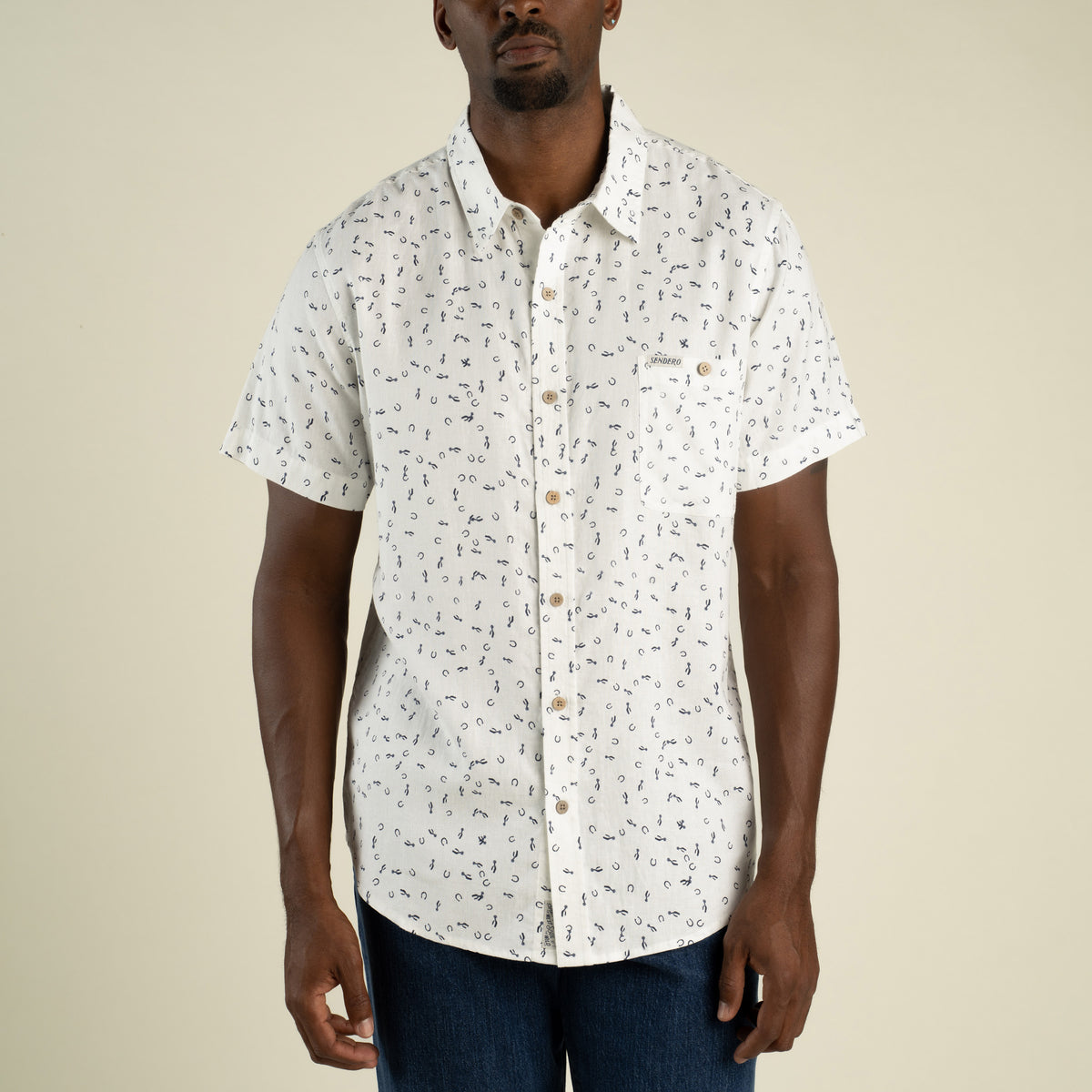 City Slicker Button Up Short Sleeve - Best of Luck - White