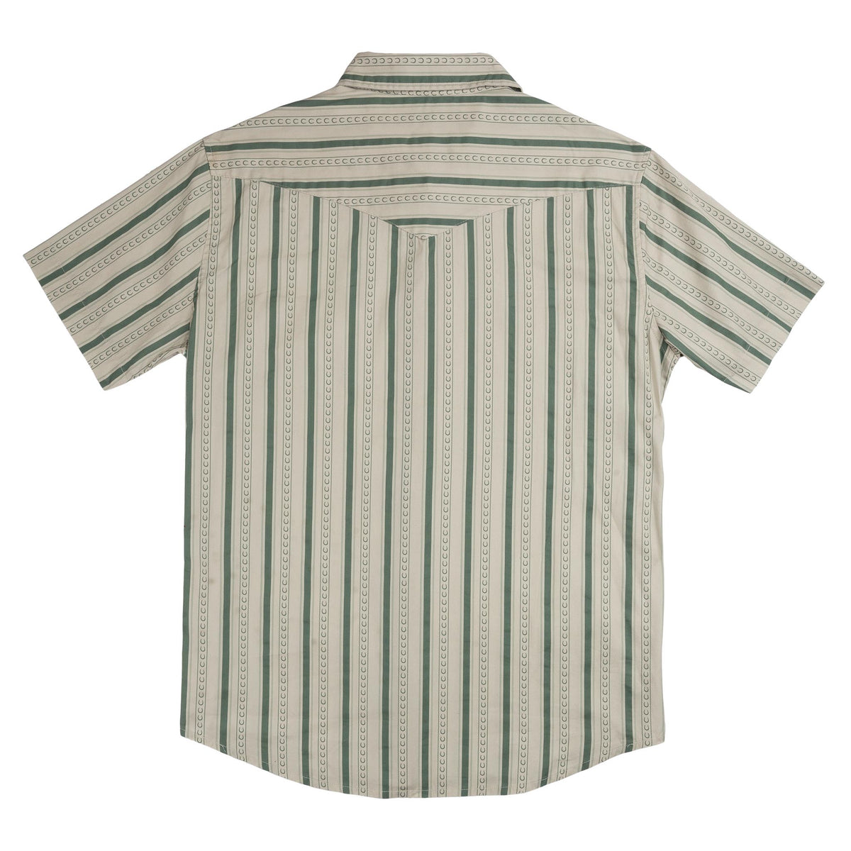 The Wyatt Pearl Snap Short Sleeve Print Shirt - Horseshoe Stripe - Aloe