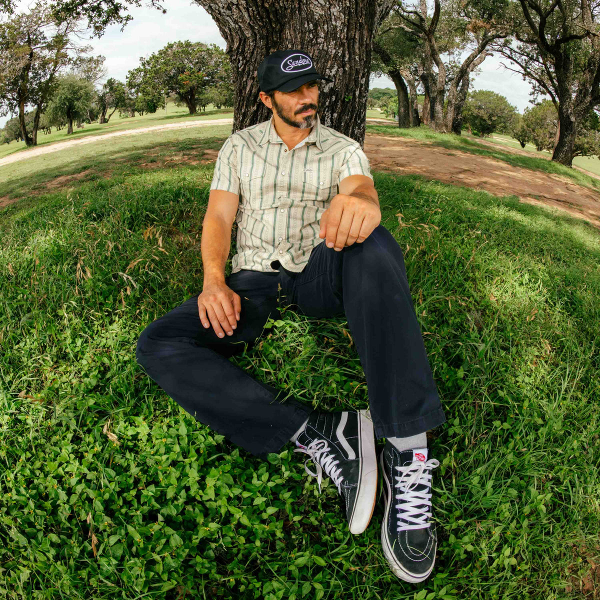 The Wyatt Pearl Snap Short Sleeve Print Shirt - Horseshoe Stripe - Aloe