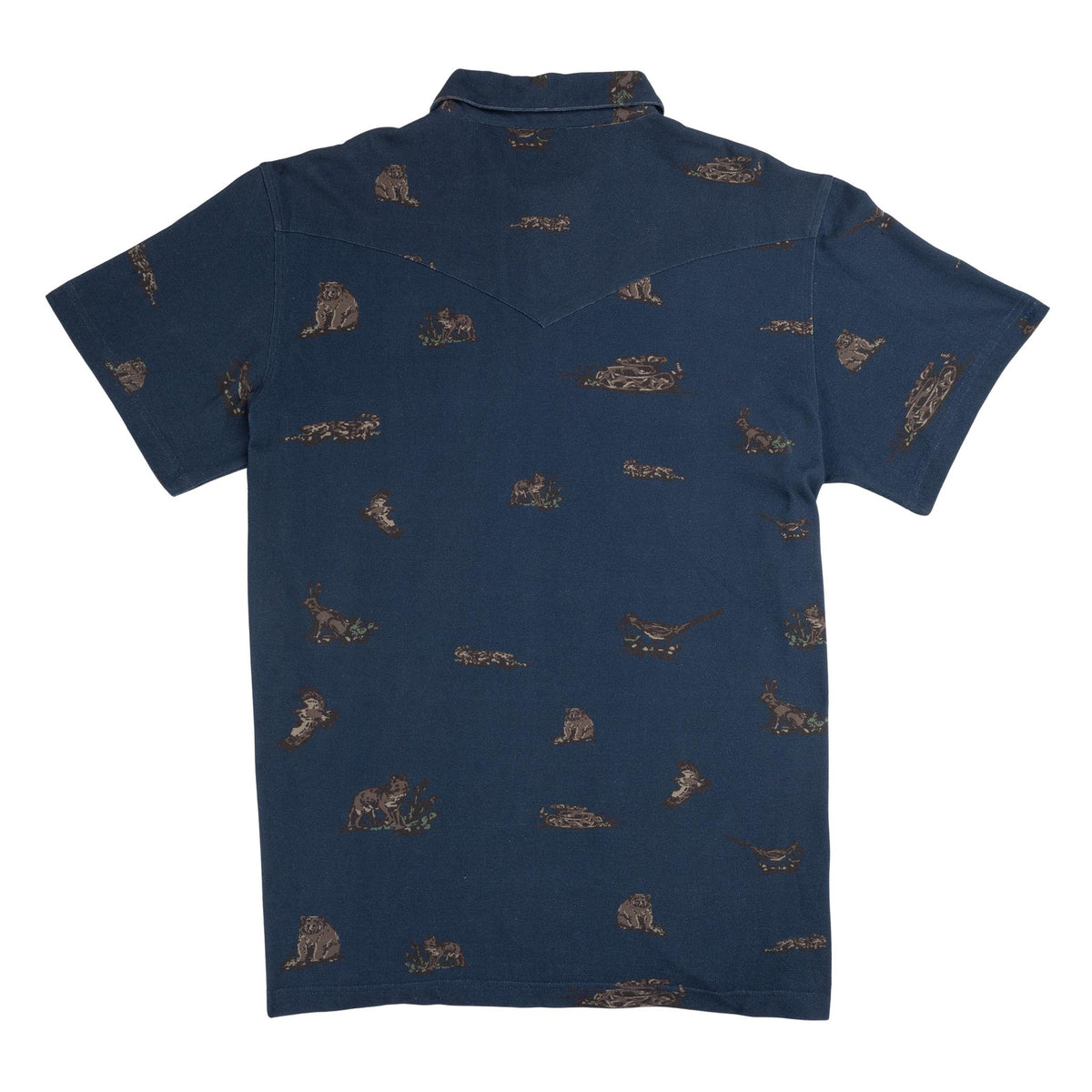 Cantina Pique Polo Short Sleeve Shirt - Desert Critters - Midnight