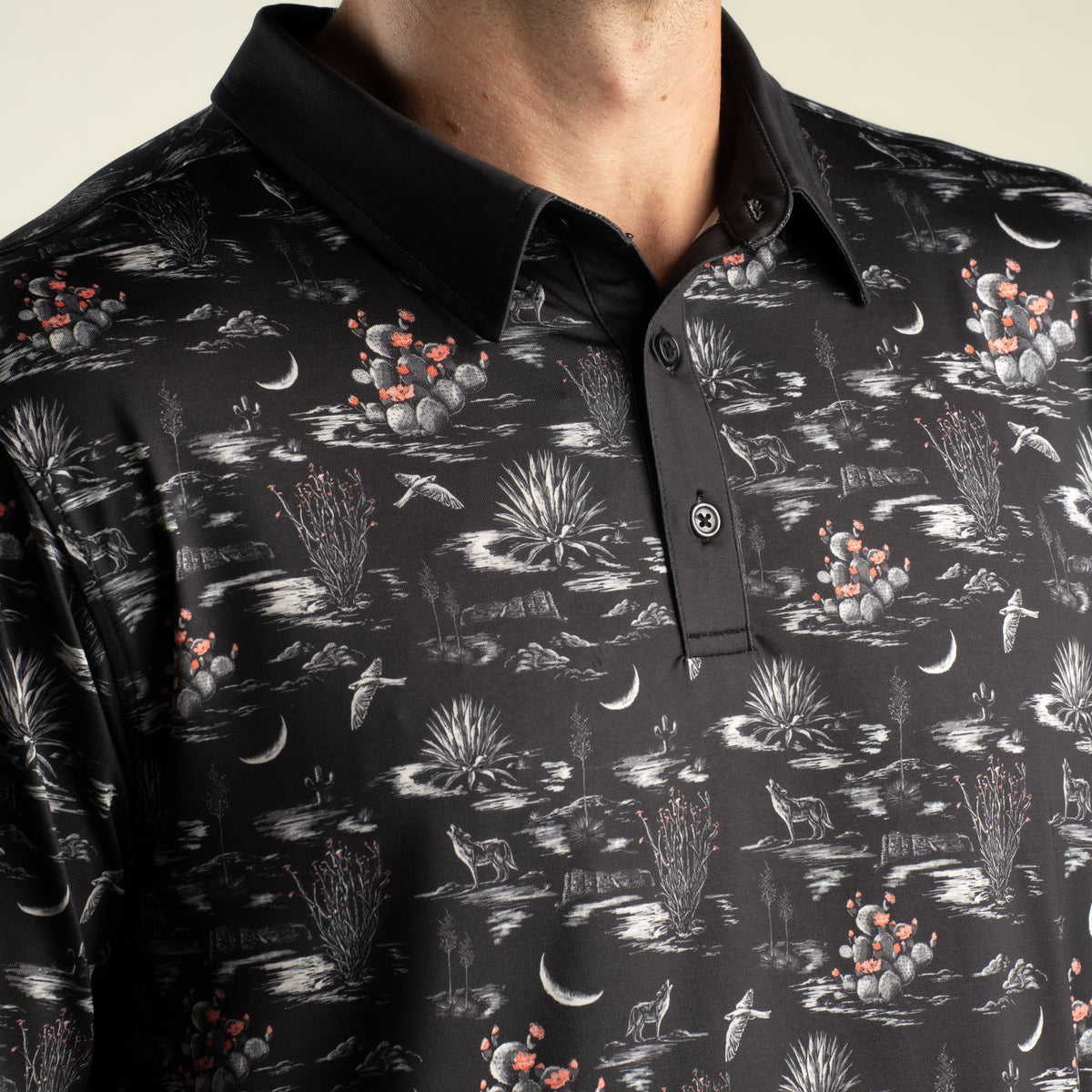 High Noon Performance Polo - Nocturnal - Black