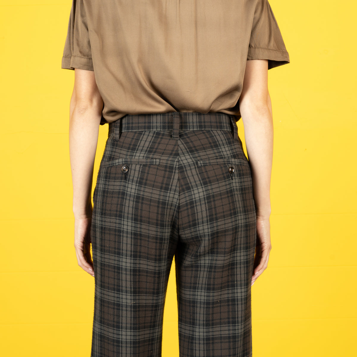 Sundown Western Trouser - Plaid - Charcoal