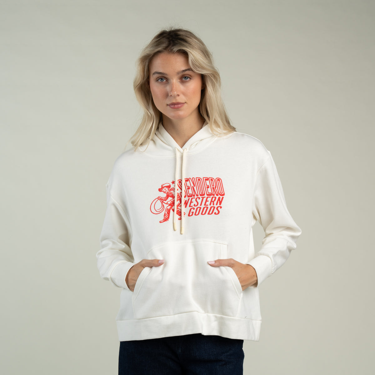 Women's Western Goods Hoodie - Vintage White