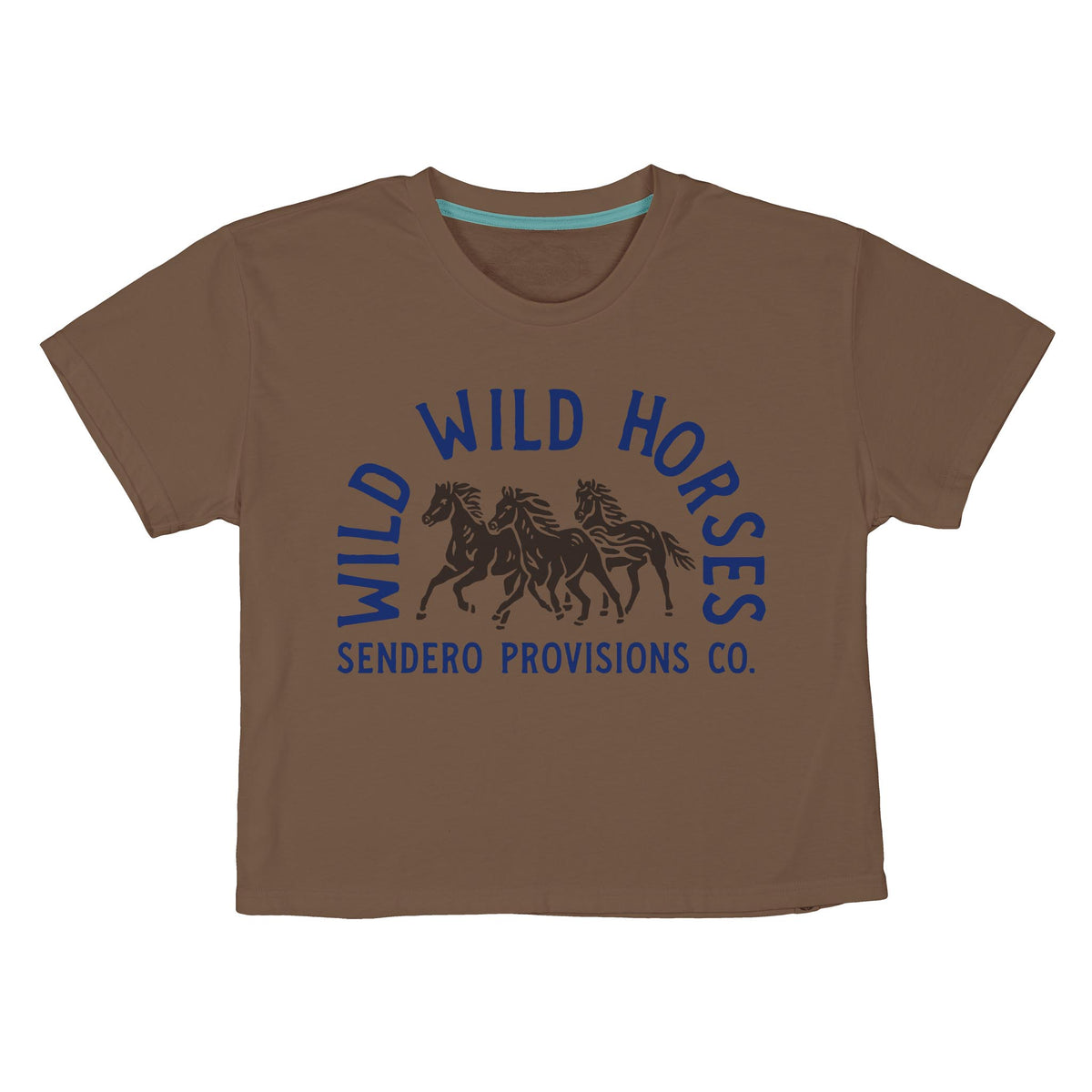 Wild Wild Horses Boxy Tee - Light Brown