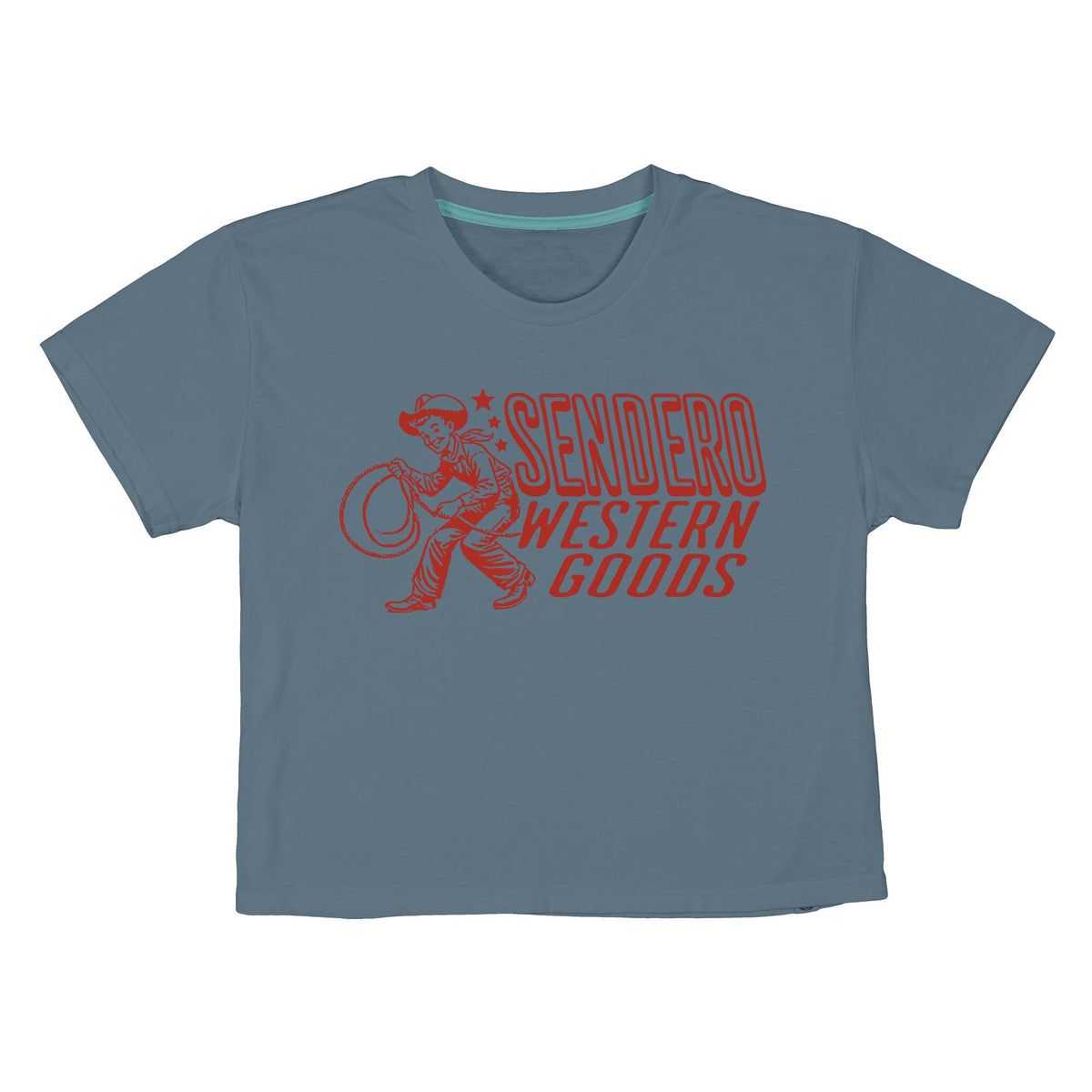 Western Goods Boxy Tee - Blue