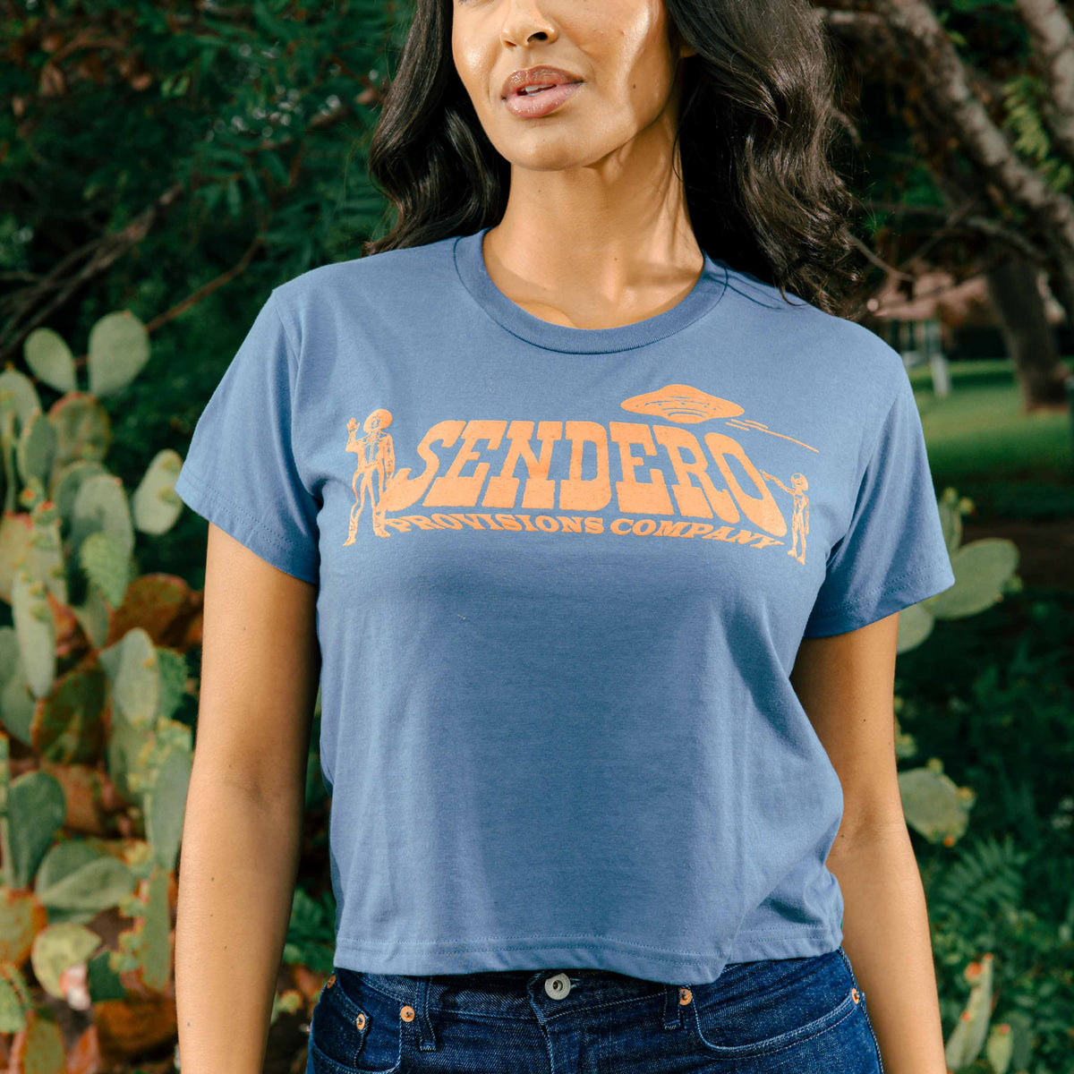 Cowboy Lift Off Boxy Tee - Navy