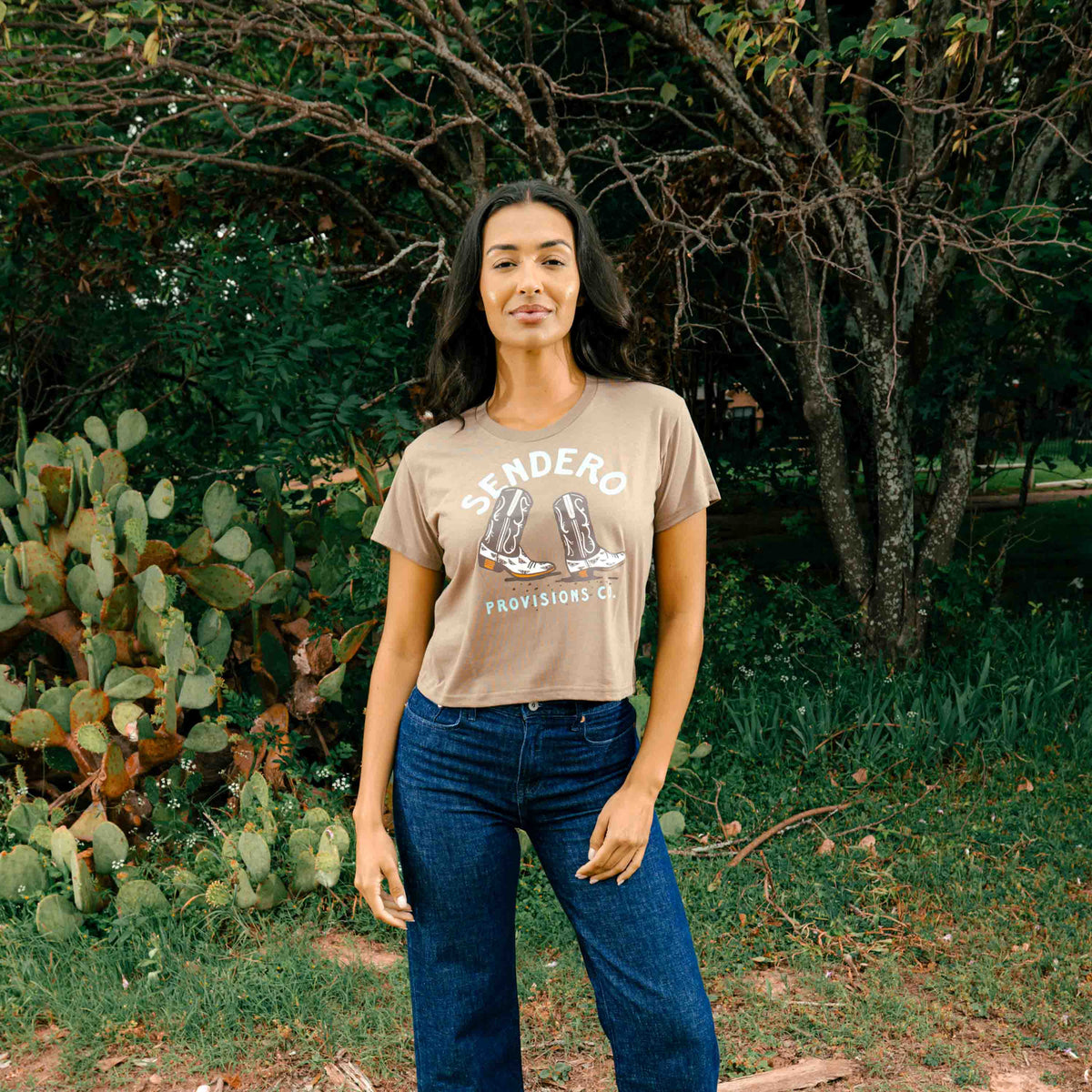 High Stepper Boxy Tee - Light Brown