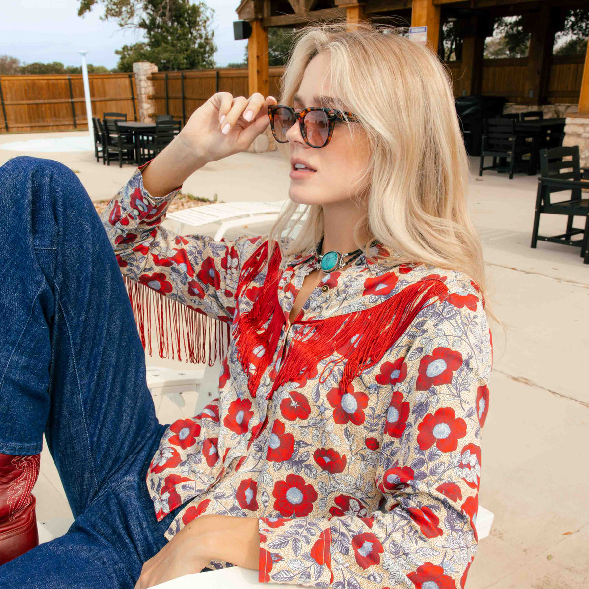 June Blouse - Desert Floral - Rosado