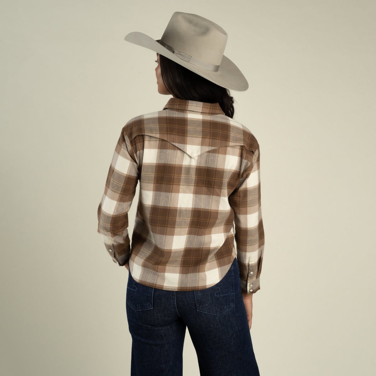 Women's Durango Flannel - Pearlsnap - Woodrow Plaid - Saddle
