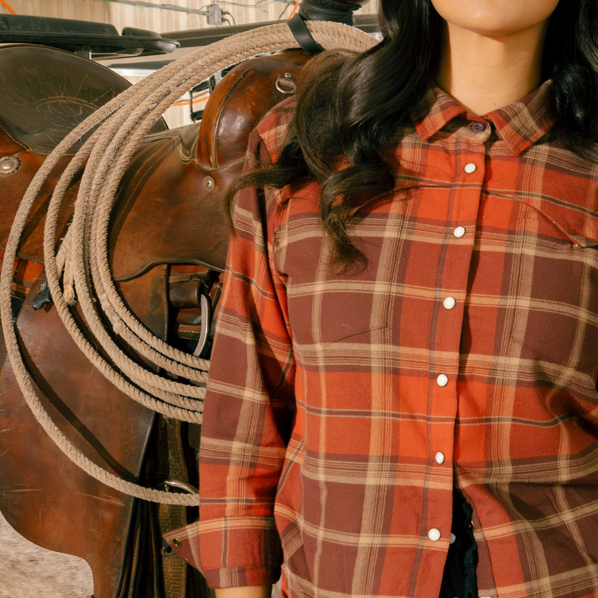 Women's Durango Flannel - Pearlsnap - Durango Plaid - Redrock