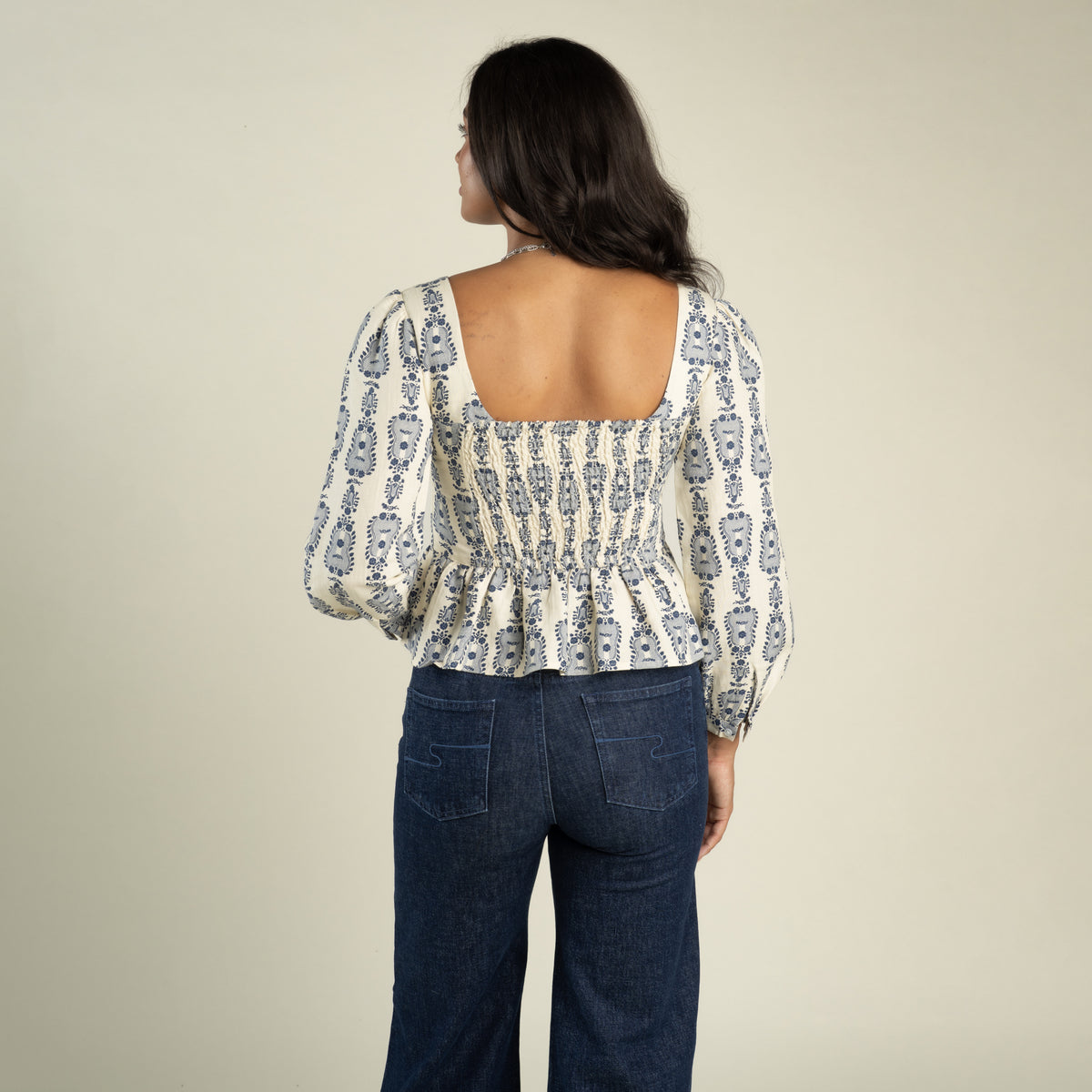 Ada Blouse - Guitar Stripe - Cream