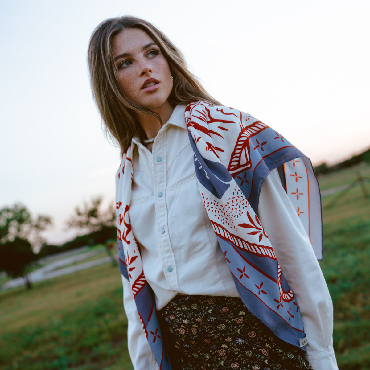 American Working Ranch Bandana Scarf - Red