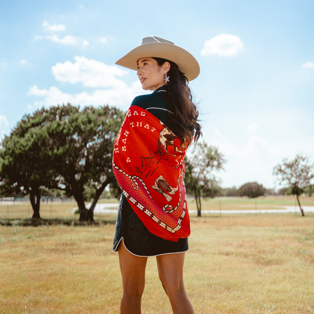 Never Was A Horse Bandana Scarf - Red