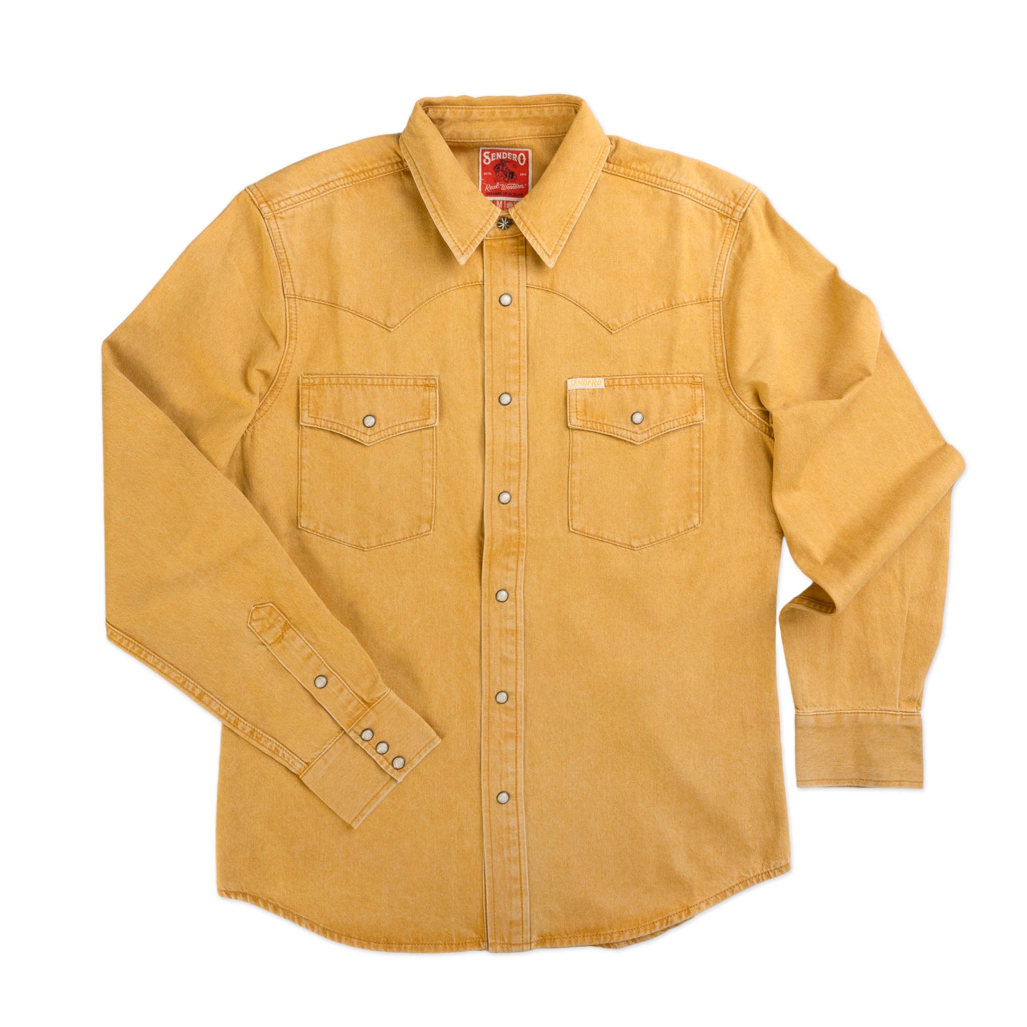 The Wyatt Pearl Snap Long Sleeve Denim Shirt