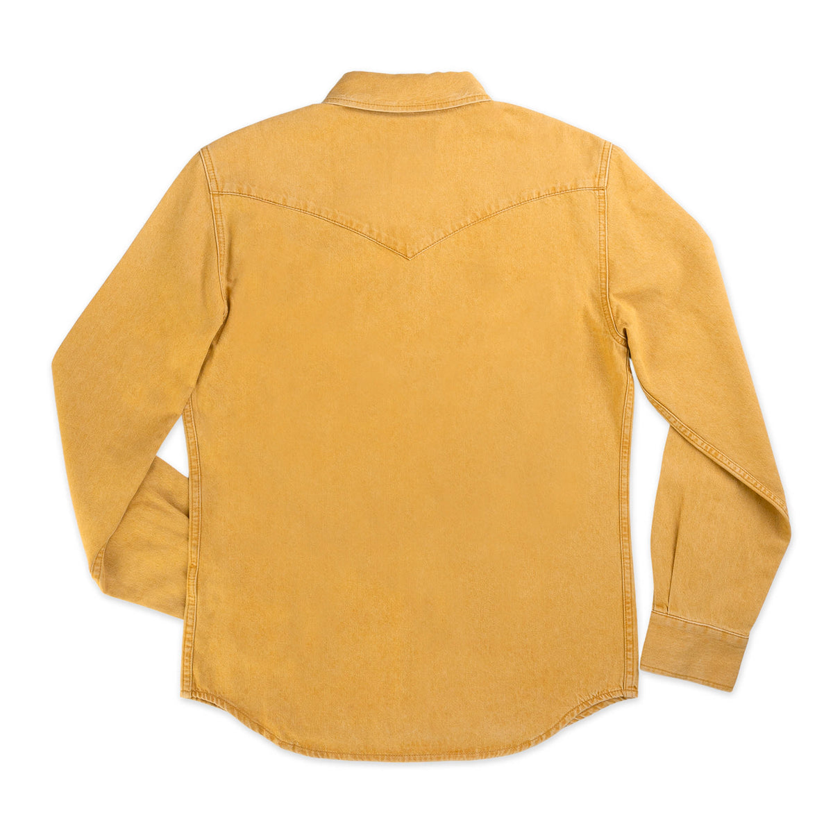 The Wyatt Pearl Snap Long Sleeve Denim Shirt - Faded Gold