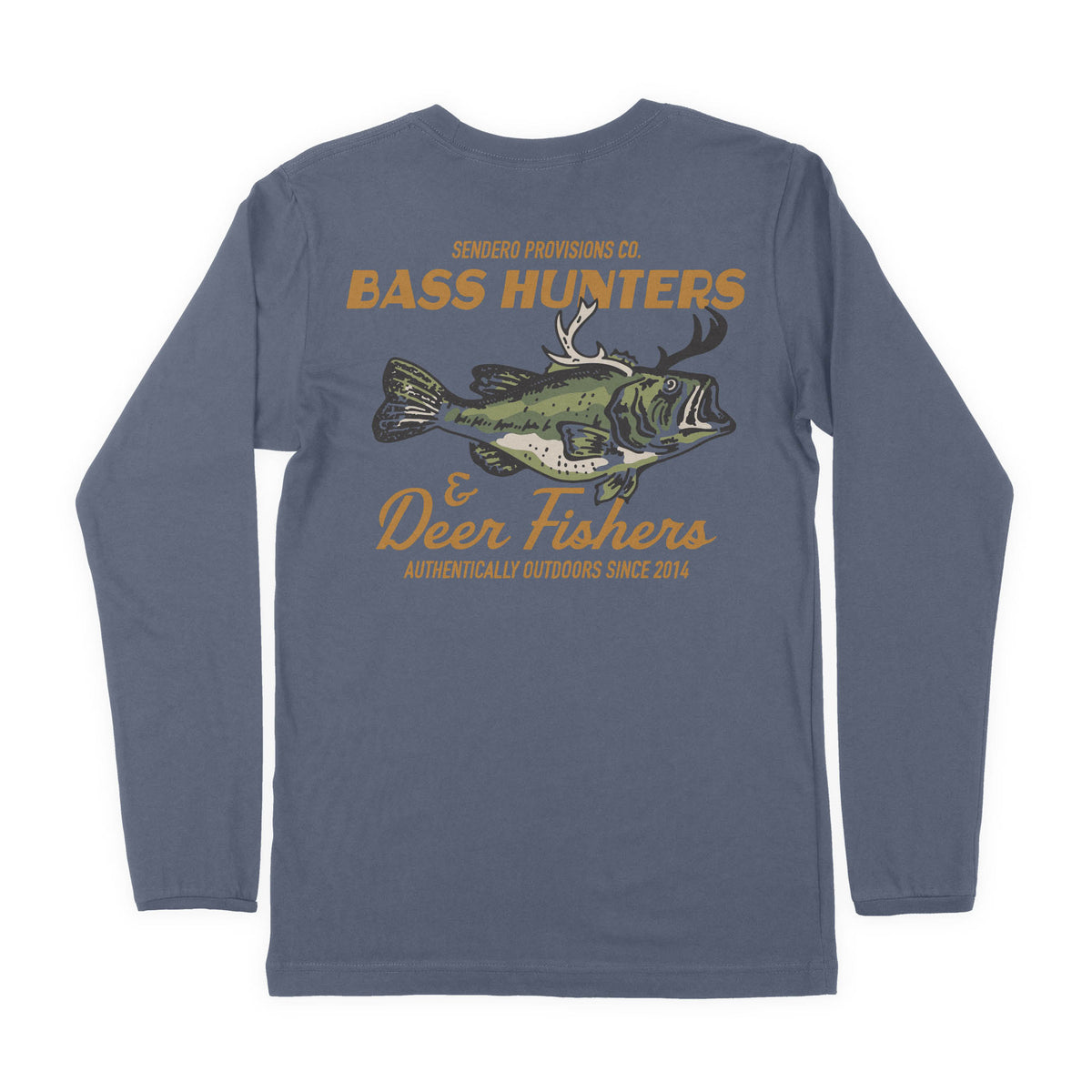 Deer Fishers Long Sleeve T-Shirt - Navy