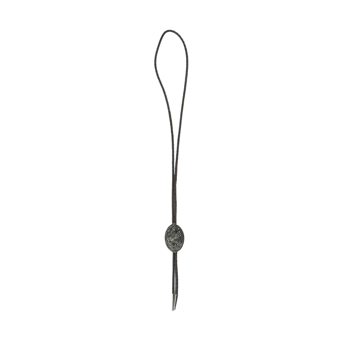 Western Floral Bolo Tie - Antique Nickel