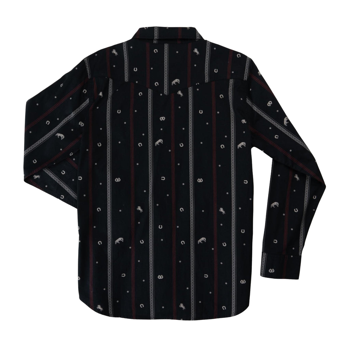 The Wyatt Pearl Snap Long Sleeve Print Shirt - Handler - Black