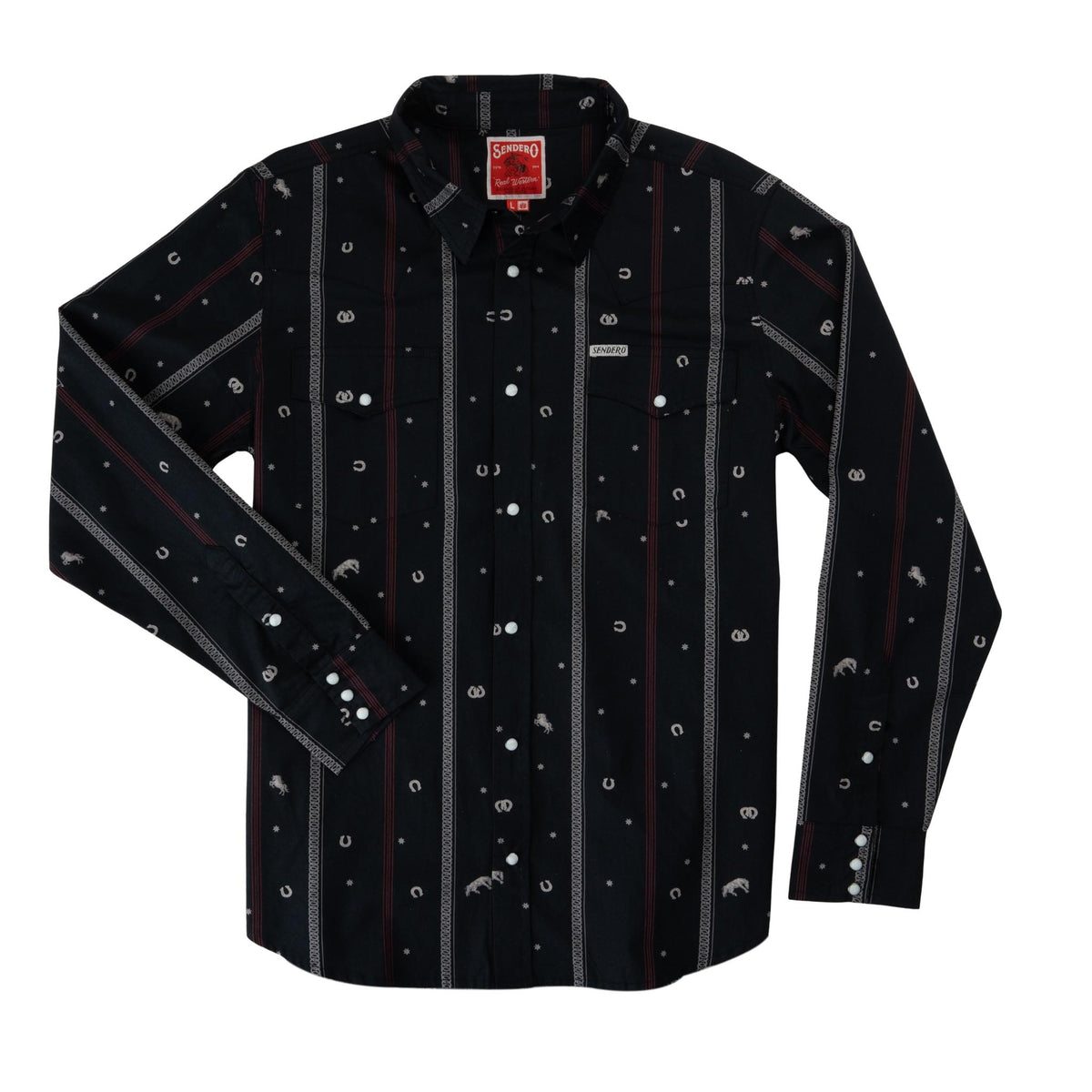 The Wyatt Pearl Snap Long Sleeve Print Shirt