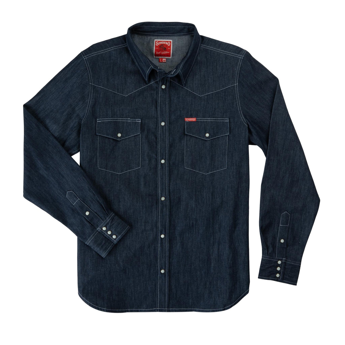 The Wyatt Pearl Snap Long Sleeve Denim Shirt