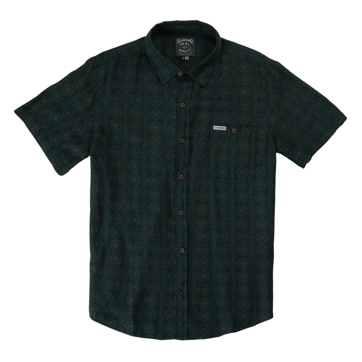 City Slicker Button Up Short Sleeve - Ojinaga - Green