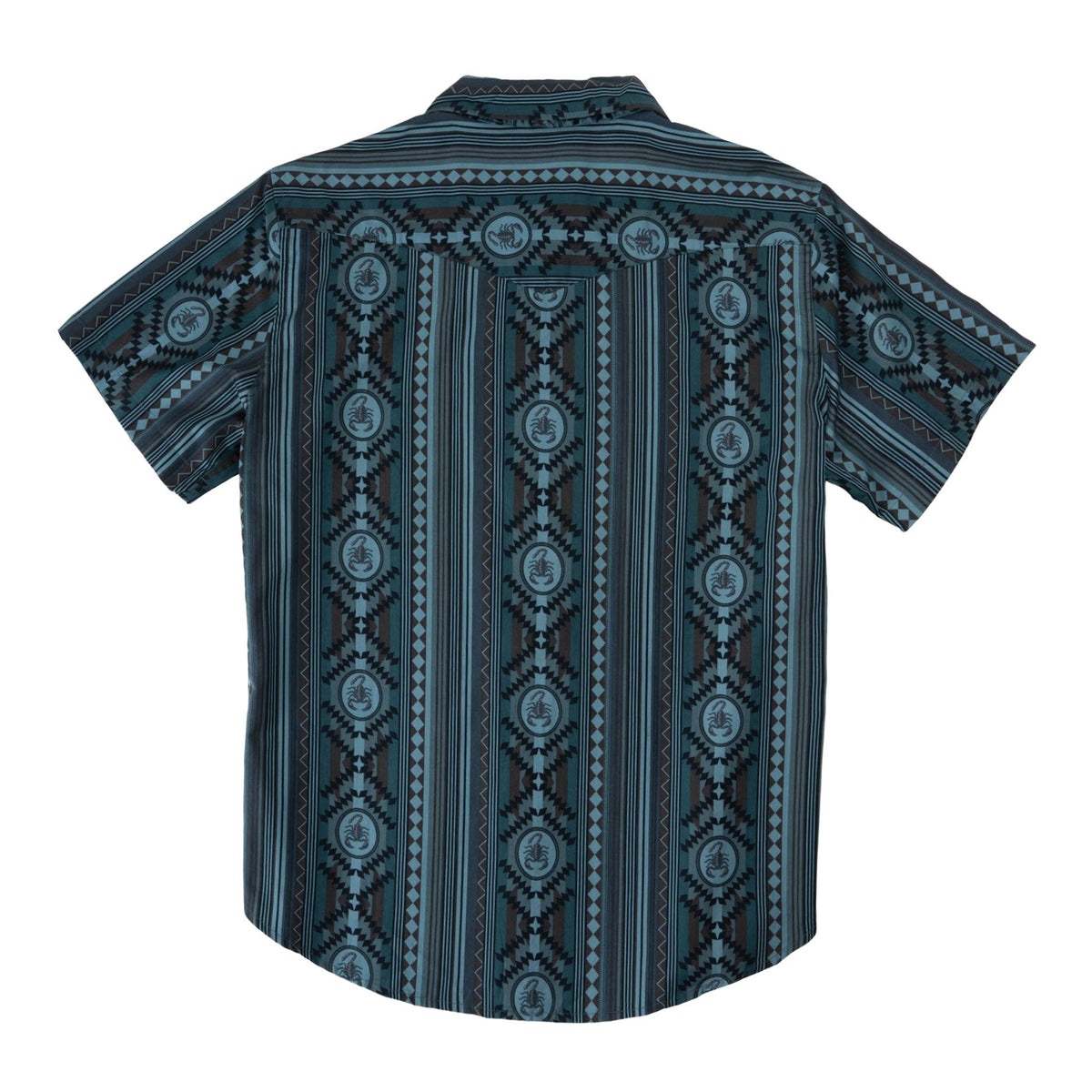The Wyatt Pearl Snap Short Sleeve Print Shirt - Scorpion Stripe Turquoise