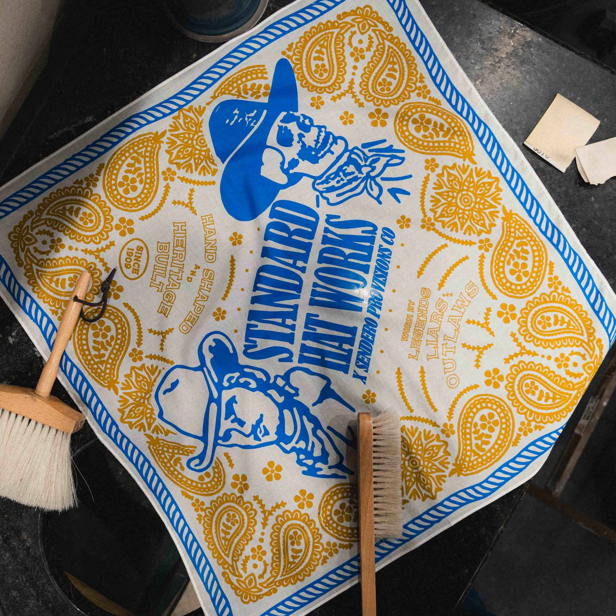 Legends and Outlaws Bandana - Cream/Blue