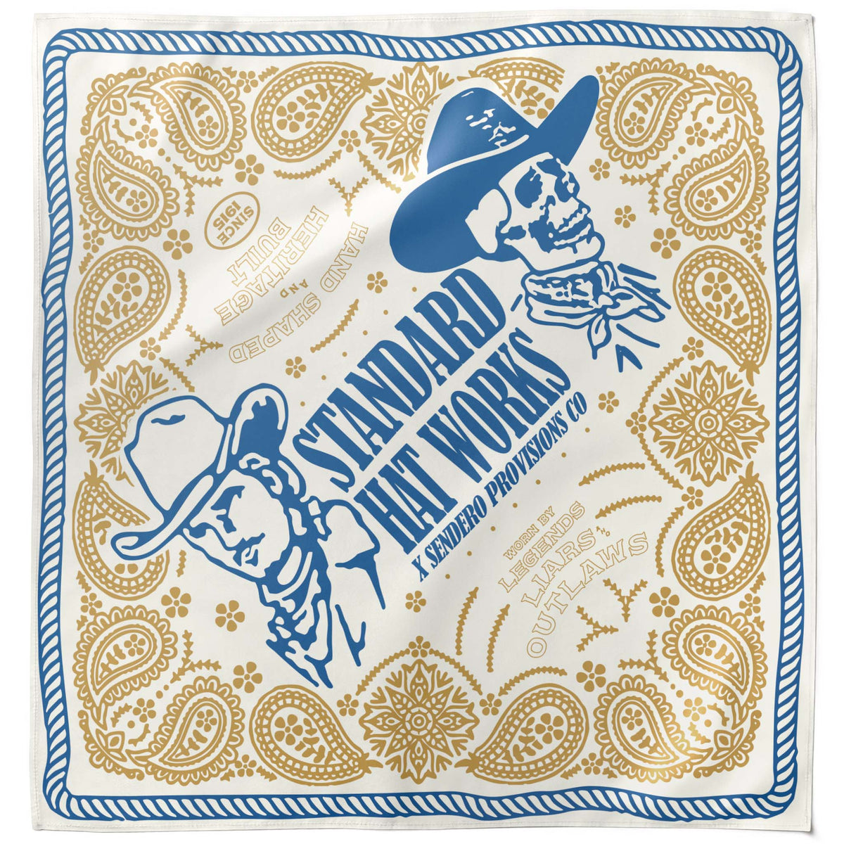 Legends and Outlaws Bandana - Cream/Blue
