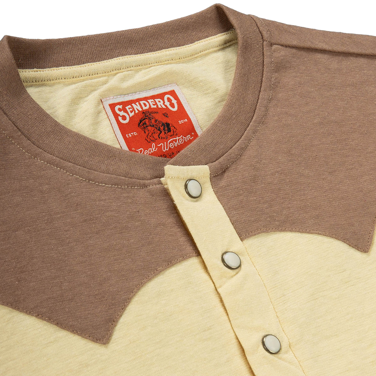 The Tex Western Henley - Buckskin/Brown